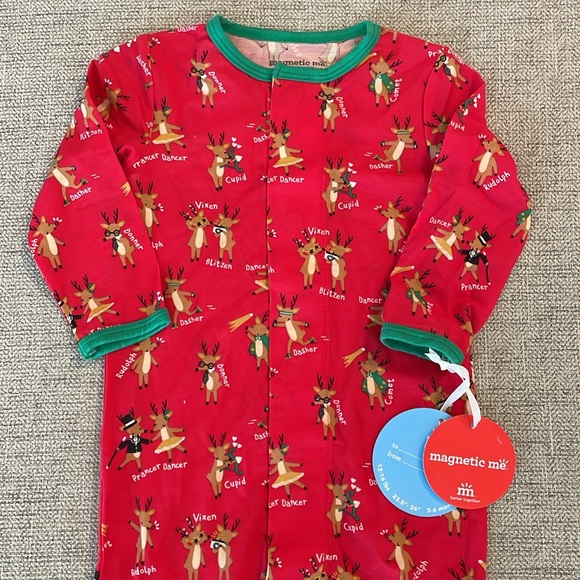 NEW Magnetic Me Christmas Reindeer footie sleeper 🎄 - Picture 3 of 6